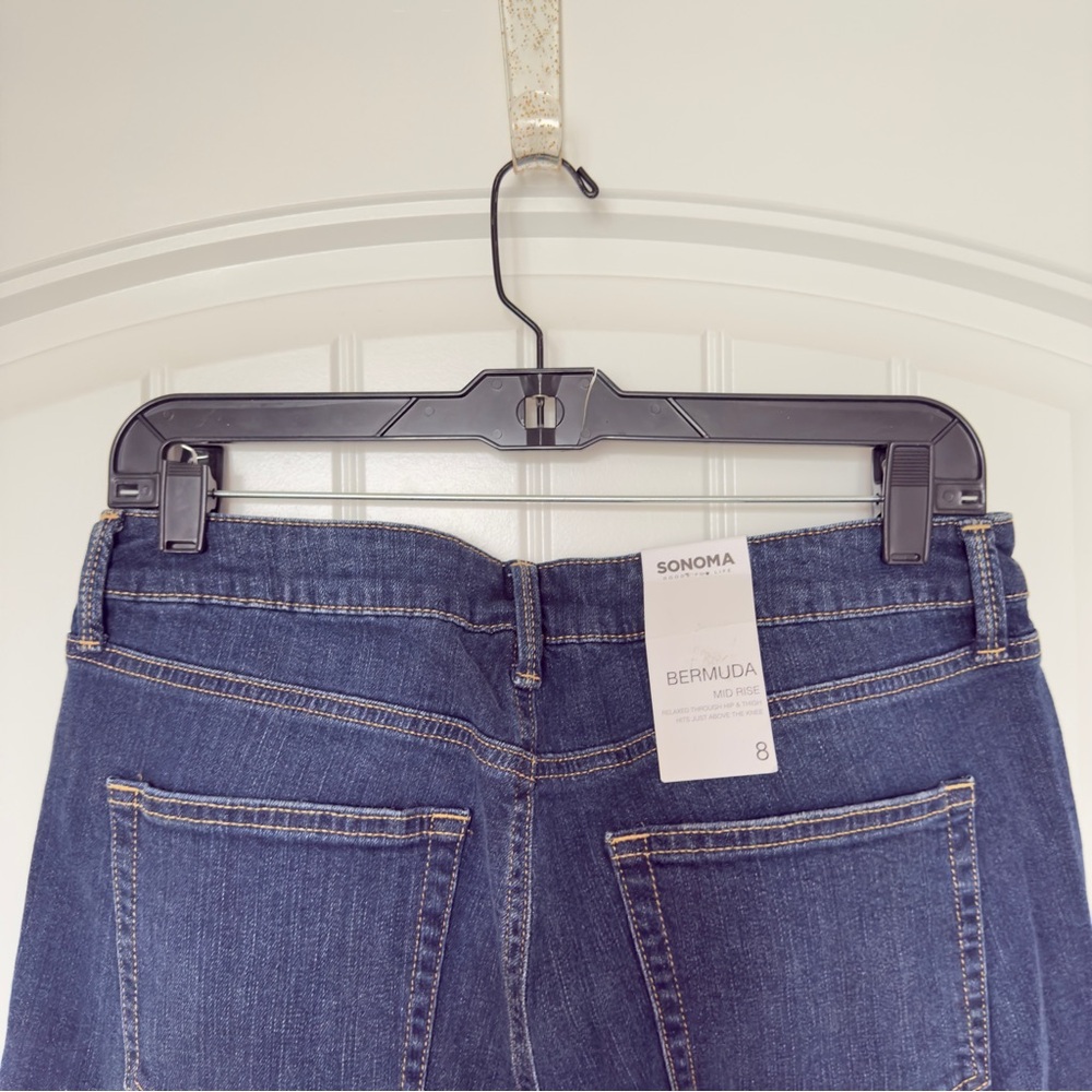 Sonoma Skinny Bermuda Denim Jean Shorts Size 8 NWT Festival - Picture 4 of 7